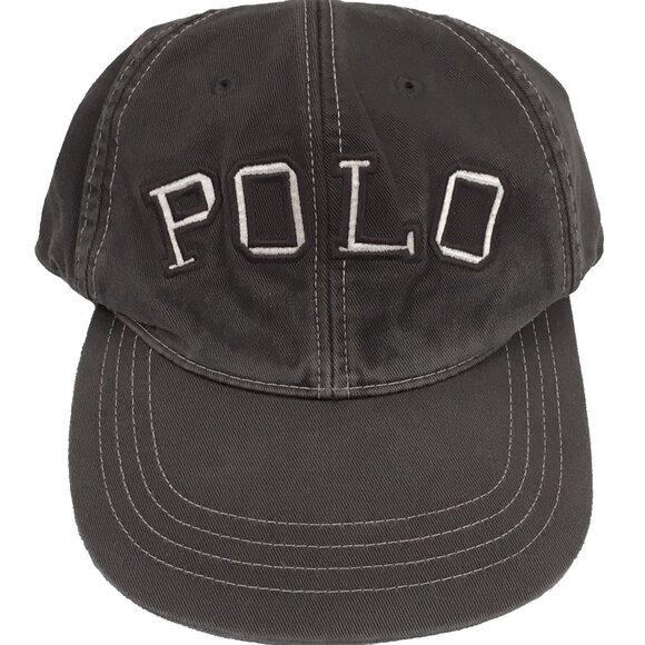 NEW 2003 Vintage Polo Sport Ralph Lauren Baseball Hat! Weathered Black Big POLO